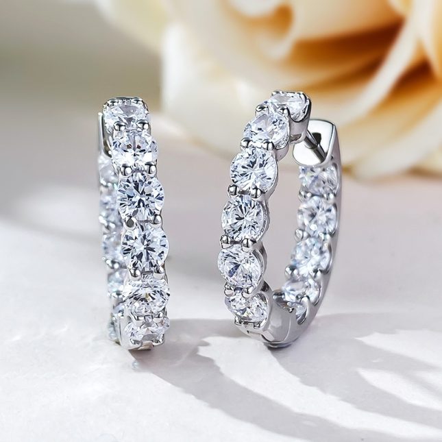 Luxury Women's S925 Silver Full Diamond Inlaid Earrings – Elegant & Sparkling - Image 4