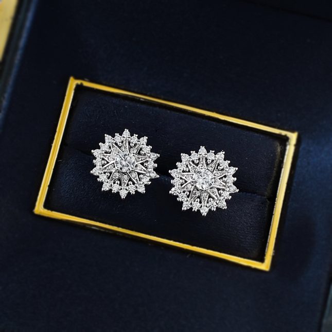 Elegant Women's S925 Silver Snowflake Star Plate Earrings – Stylish & Dazzling - Image 5
