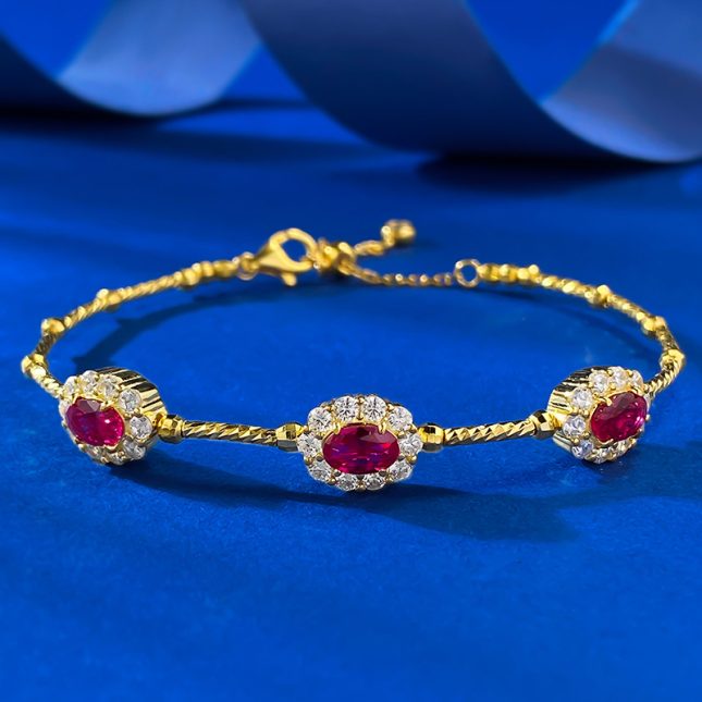 Women's S925 Silver Ruby Ribbon Elastic Bracelet - Elegant & Stylish Rubile Design - Image 5