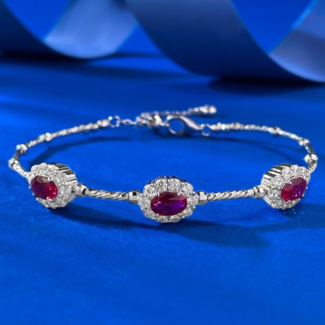 Women's S925 Silver Ruby Ribbon Elastic Bracelet - Elegant & Stylish Rubile Design - Image 6