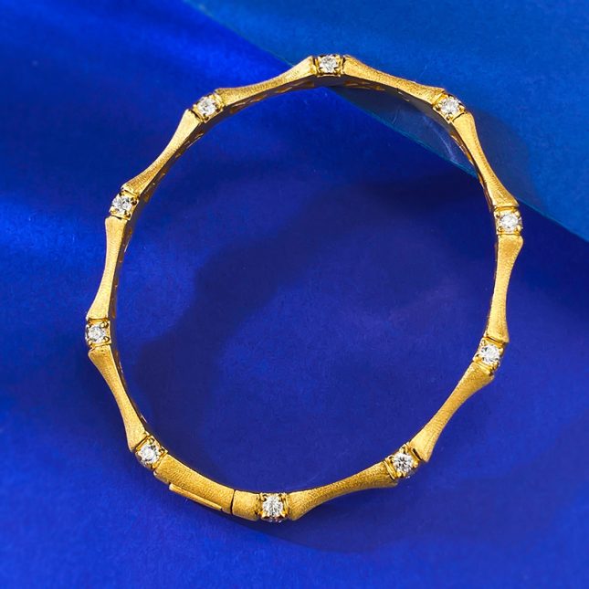 Women's S925 Silver Italian Medieval Hand-Drawn Bamboo Bracelet – Elegant & Unique Design - Image 5