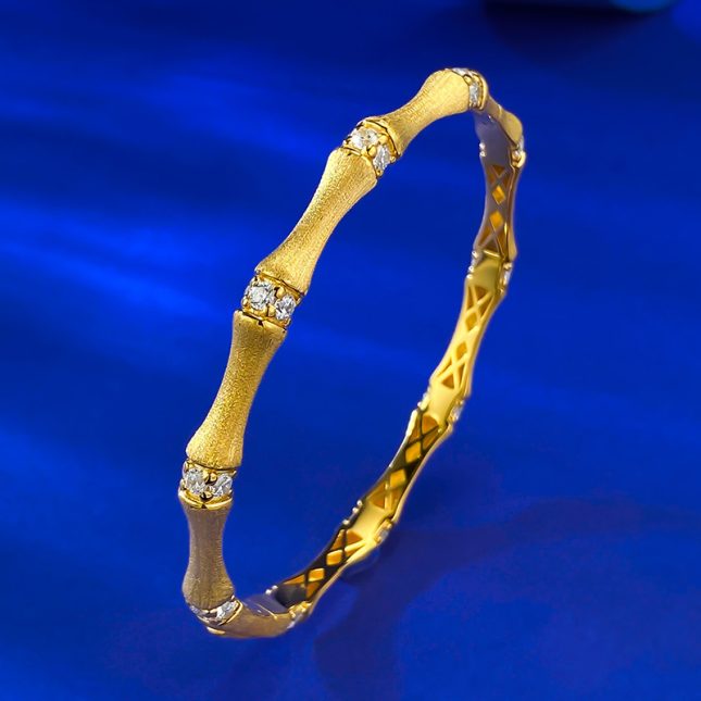 Women's S925 Silver Italian Medieval Hand-Drawn Bamboo Bracelet – Elegant & Unique Design - Image 6