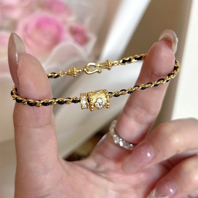 Women's S925 Silver Solid Luck Bracelet - Elegant Charm for Good Fortune - Image 2