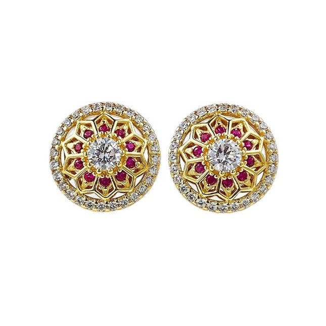 Elegant Women's S925 Silver Gold-Plated Golden Earrings – Timeless Chic Accessory