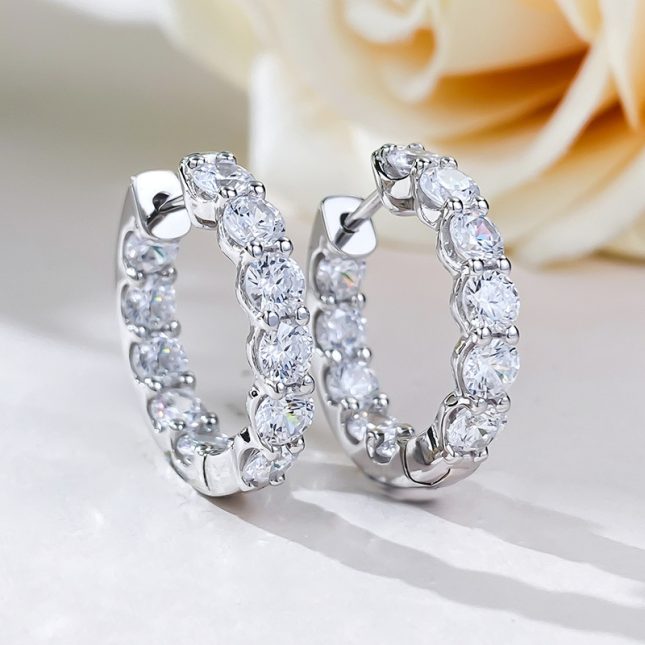Luxury Women's S925 Silver Full Diamond Inlaid Earrings – Elegant & Sparkling - Image 5