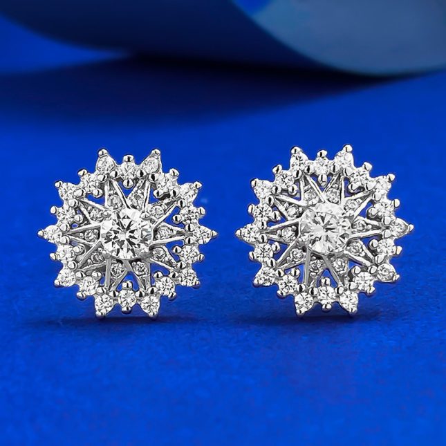 Elegant Women's S925 Silver Snowflake Star Plate Earrings – Stylish & Dazzling - Image 6